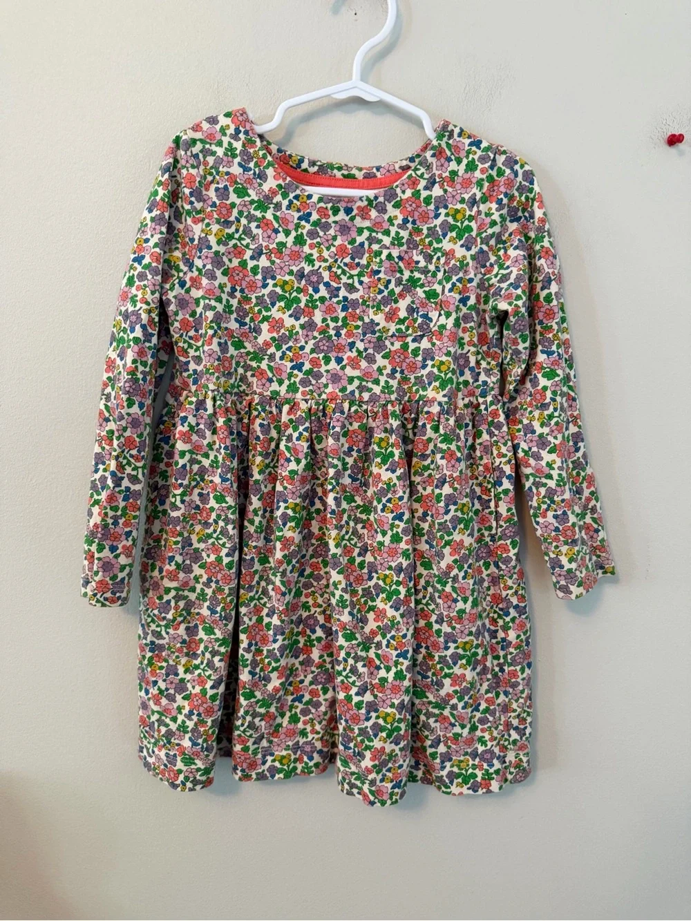 Mini Boden Floral Long-Sleeve Dress